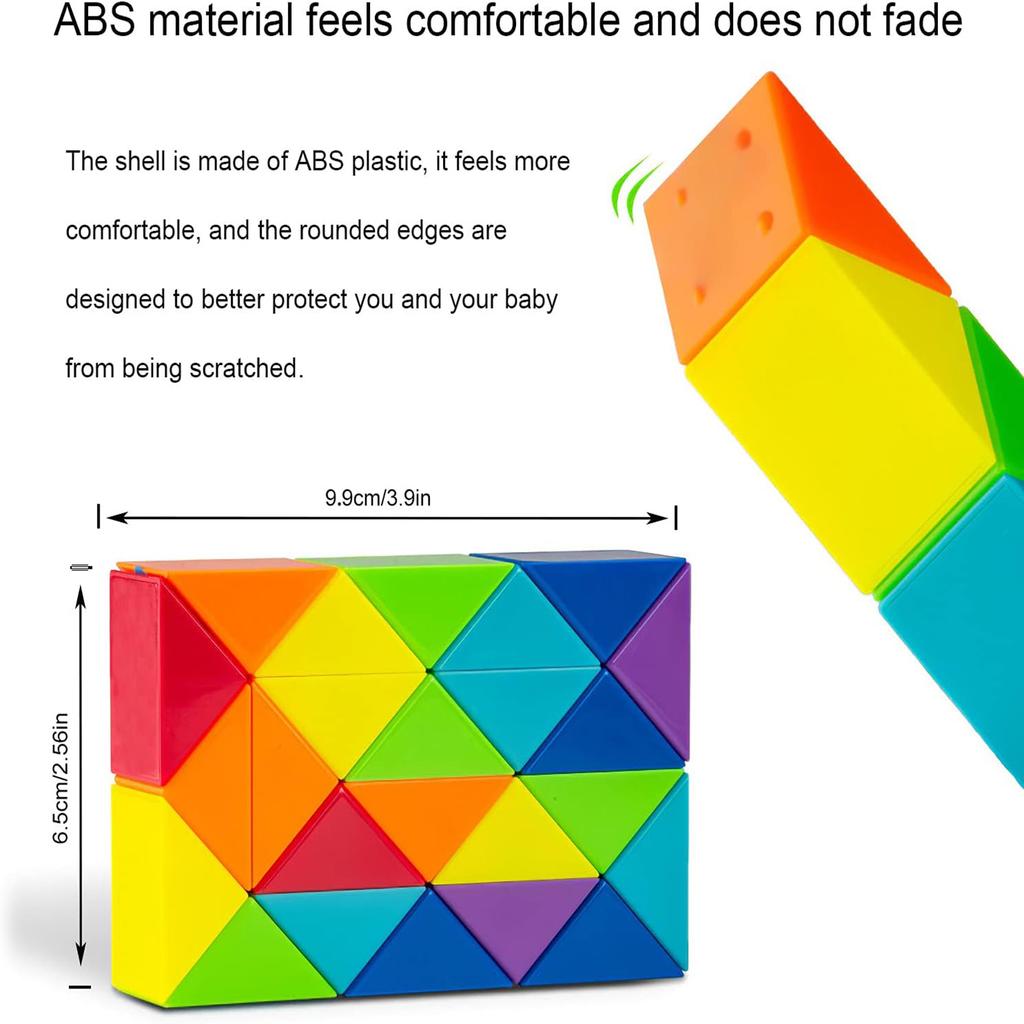 Versatile Magic Ruler Rainbow Color Children'S Puzzle 3D Folding Toy Decompression Interaction 24/48 Segments