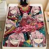 Darling in the Franxx Warm Flannel Blanket with Print Soft Throw for Bedroom Living Room Sofa Travel Picnic Comfort -xia08