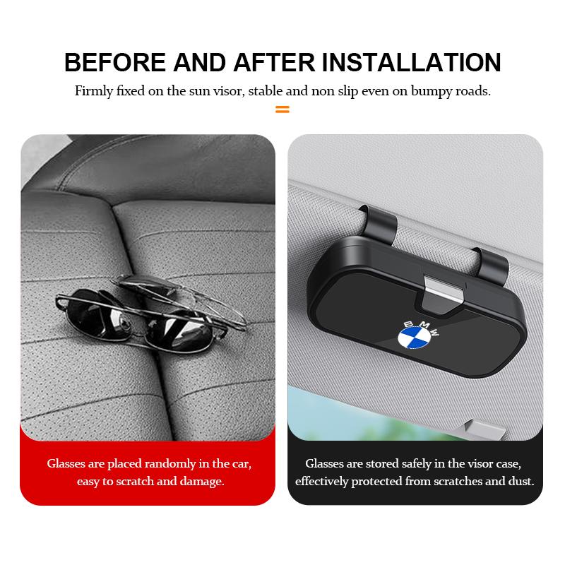 NYTB6 Car Glasses Holder Sun Visor Storage Box Cards Tickets Eyeglass Case For BMW M3 M5 X3 E93 F10 F20 F30 F40 F15 F25 F26 F31 F49