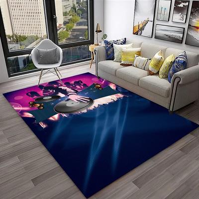 3D Retro Vinyl Record Music Art Carpet Rug for Home Living Room Bedroom Sofa Doormat Decor,Kid Play Area Rug Non-slip Floor Mat