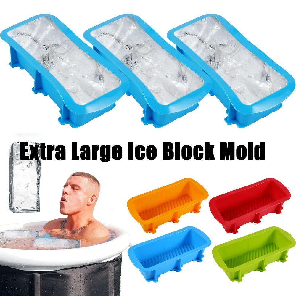 Portable Extra Large Ice Block Mold Reusable Ice Bath Large Ice Grid Mould Silicone Ice Box