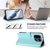 For iPhone 15 Pro Max Kickstand Case Tri-fold Card Bag PU Leather Coated TPU Cover Compatible with