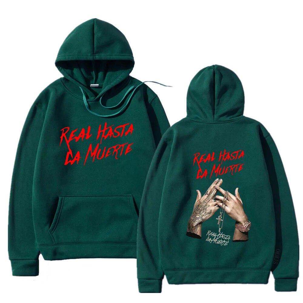 Anuel AA Printed Unisex Hoodies Sweatshirt Fashion Real Hasta La Muerte Casual Tracksuit Unisex Women Clothing Anime Pullover Hoodie