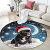 French Bulldog Round Area Rug,Carpet Rug for Living Room Bedroom Sofa Playroom Decor,Non-slip Floor Mat