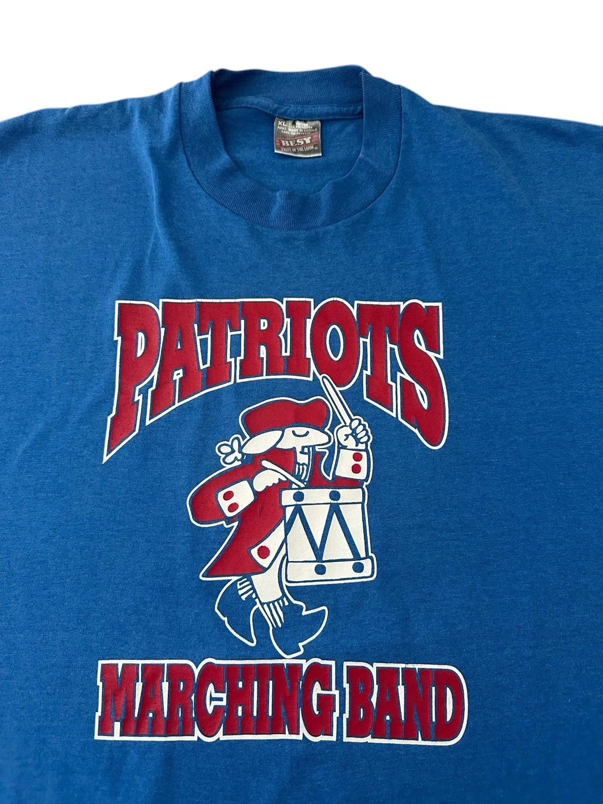Vintage Patriots Marching Band T Shirt Men’s XL High School 90’s Blue L