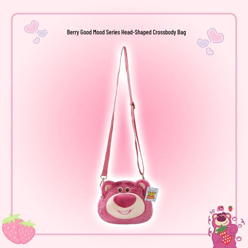 Disney Toy Story Strawberry Bear Crossbody Plush Bag - Berry Good Mood Series With Authentic Laser Anti-Counterfeit Mark