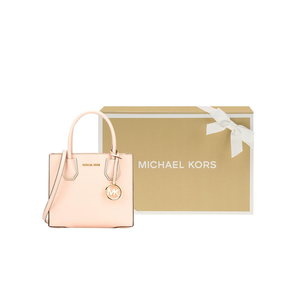 Michael Kors MK Mercer Logo Vintage Solid Color Accordion Shoulder Crossbody Bag Women Handbags Cherry-Blossom-Pink 35S1GM9M2L-648