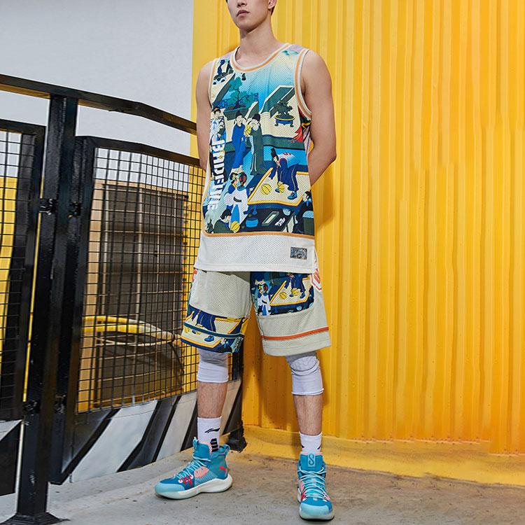 Li Ning Badfive Basketball Series Changan Youth Competition Sports Shorts Men Shorts Colorful AAPQ369-2