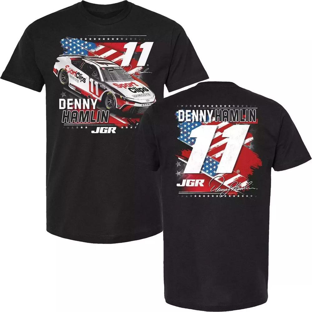 

Denny Hamlin 2025 SportClips Patriotic Car T-Shirt Black XL
