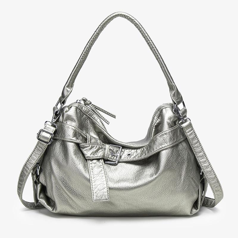 Washed Tote Bag Ancient Soft Casual Retro Bag Women's Commuter Versatile Shoulder Messenger Bag