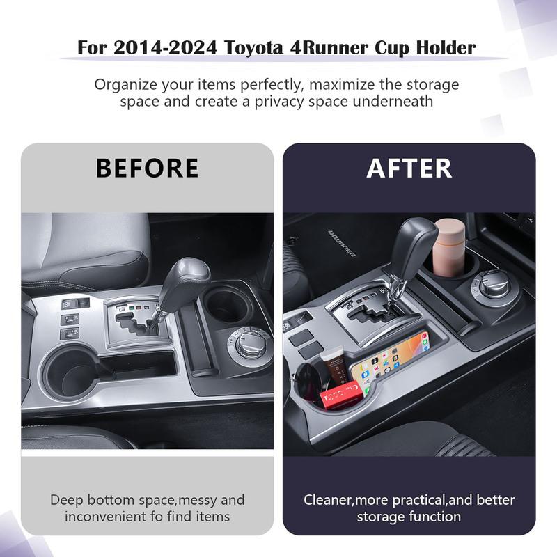 Gear Shift Cup Holder for 2014-2024 Toyota 4Runner Center Console Cupholder Coaster Liner Interior Water Storage Car Accessories