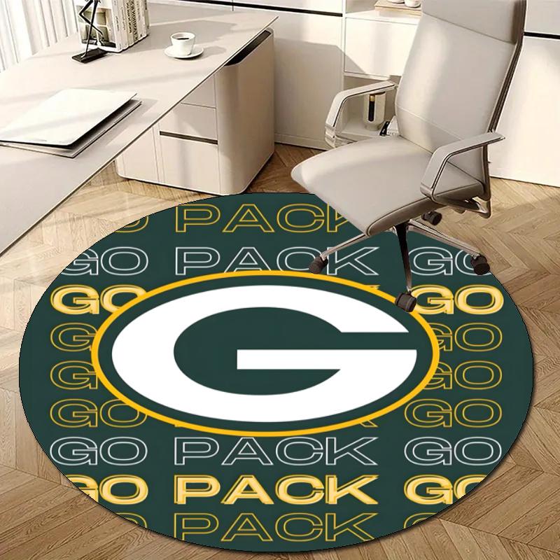 Personalized Green Bay Packers Round Chair Office Rug - Perfect for Mat, Office Chair & More - Ideal Gift for Birthdays and Holidays