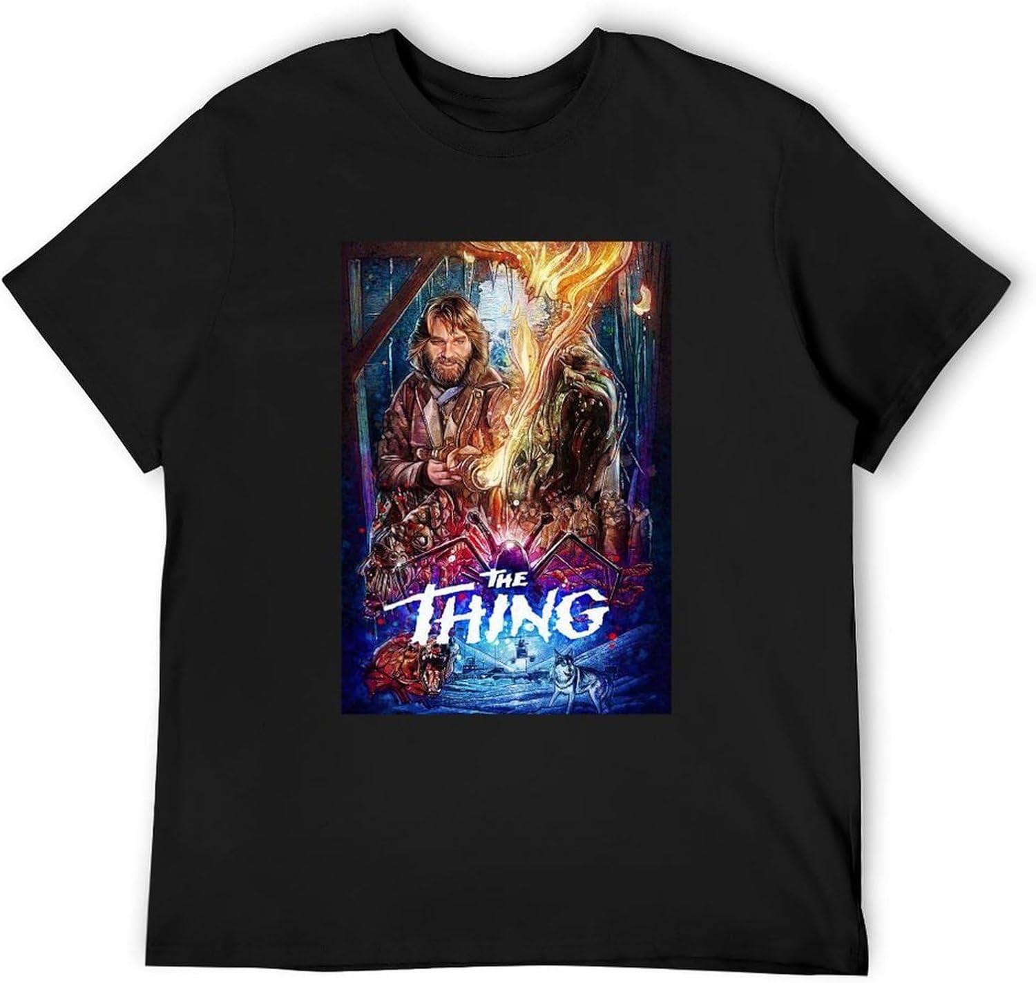 Adgs The Thing Horror Movie Retro Poster John Carpenter Men S T Shirt Black M чёрный