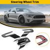 Interior Steering Wheel Cover Trim For 2015- Ford Carbon Mustang Fiber Black