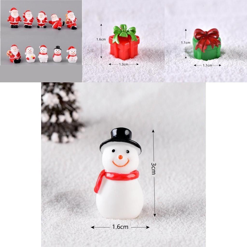 Delightful Miniature Christmas Landscape Ornaments With Cute Resin Santa And Snowman