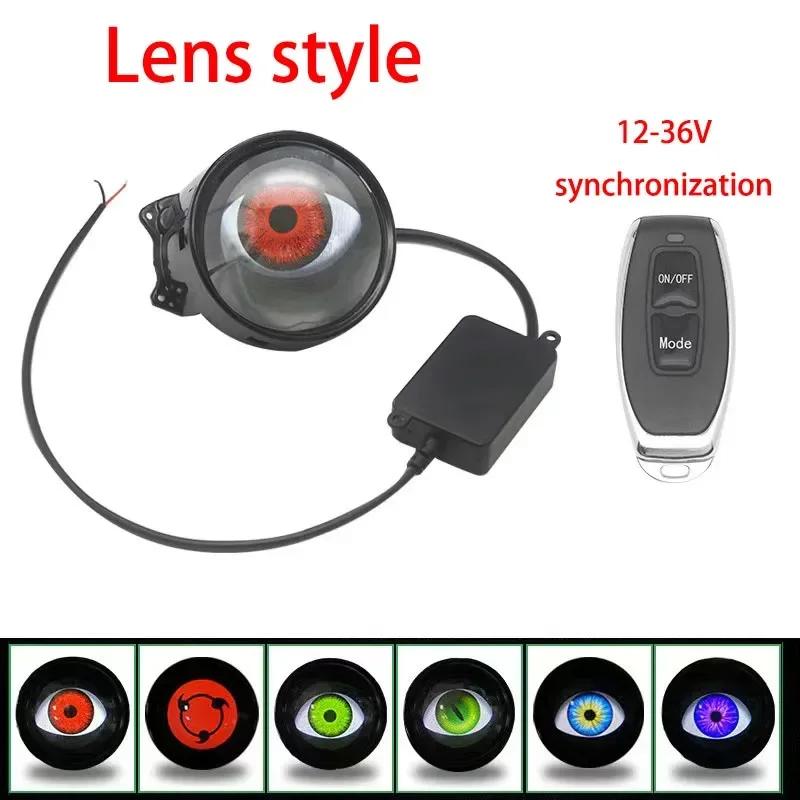 3 Inch Devil Eye LED Headlight Kit Car Dynamic Lights 12v with Remote Control Control Eyes Retrofit Kits Headlight Assembly