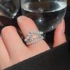 Cold wind zircon pearl opening ring Korean elegant temperament versatile index finger ring light luxury high-end jewelry women