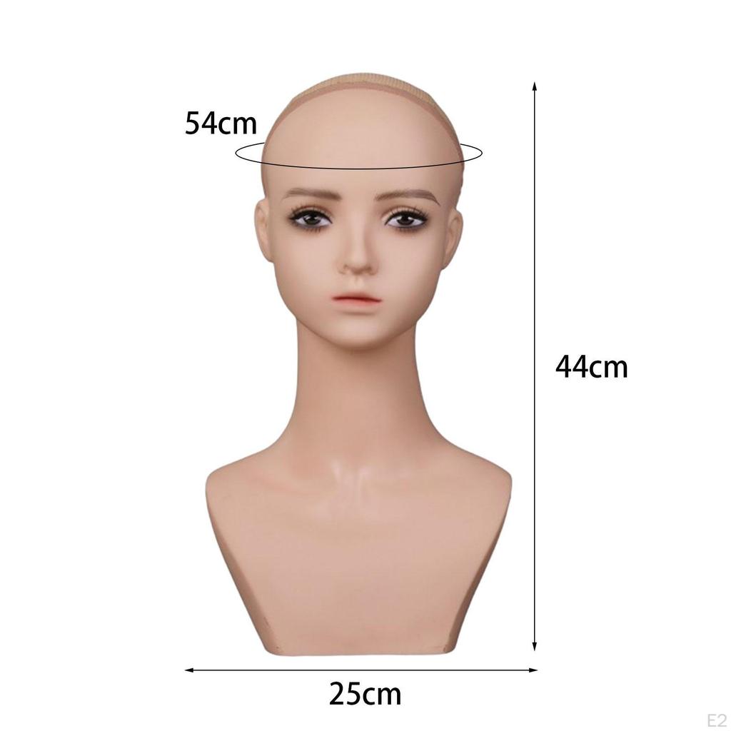 Female Mannequin Head with Makeup Lightweight Multipurpose Realistic Wig Display for Eyeglasses