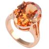 Three-dimensional Design Inlaid Oversized Oval Citrine Ring Exaggerated Luxury Palace Style Ladies Brand  Jewelry