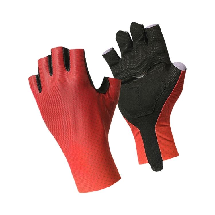 

Quick Drying Breathable Sports Glove Nonslip Half Finger Fishing Glove Sun Protections Fingerless Cycling Glove красный