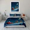 Santa Sleigh Ride with Reindeer Bedding Duvet Cover Set Duvet Cover Pillowcases  (1*Duvet Cover 2*Pillowcases, without duvet insert)
