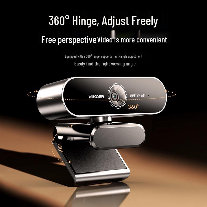 Zhiguozhe 4K HD USB Webcam with Auto-Focus & Dual Mics