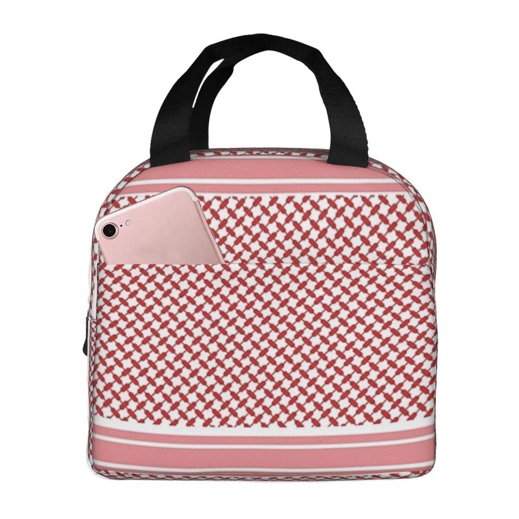 Jordanian Shemagh Design Insulated Lunch Bag for Women Office Cooler Thermal Food Box Tote Portable Lunch Boxes Container