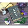 Moon Phases Leather Journal: Antique Deckle Edge Paper Grimoire