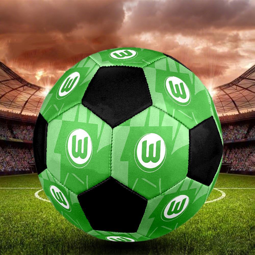 VfL Wolfsburg Soccer Ball Colorful All Ages Machine Stitched PVC Competition Ready Durable High-Bounce.SIZE5
