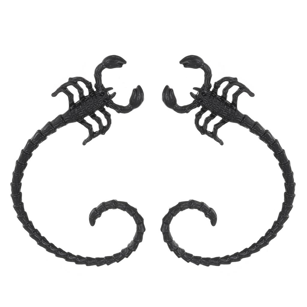 Gothic Black Scorpion Ear Cuff Punk Hip Hop Simulation Scorpion Ear Wrap Fashion Halloween Party Statement Non Piercing Ear Jewelry for Women Men