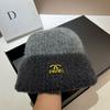 Xiaoxiangfeng French Two-Color Thickened Warm Wool Hat Hyunya Wind Contrasting Color Wool Blend Knitted Hat