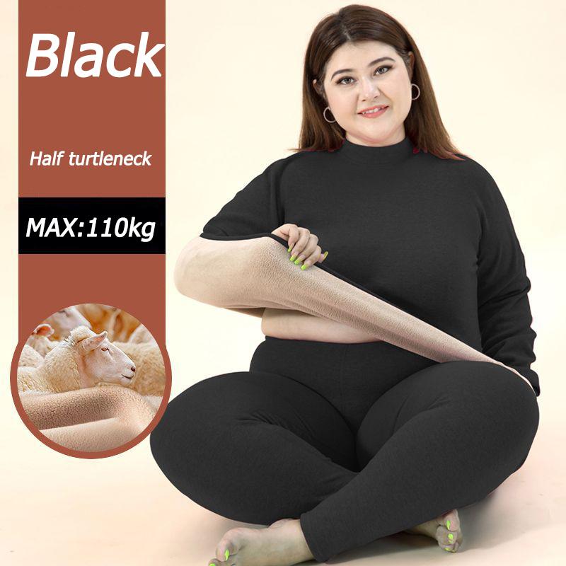 

L-6XL женское термобелье большого размера бесшовное согревающее термобелье женское высокоэластичное утягивающее комплект одежды для женщин 2 предмета L