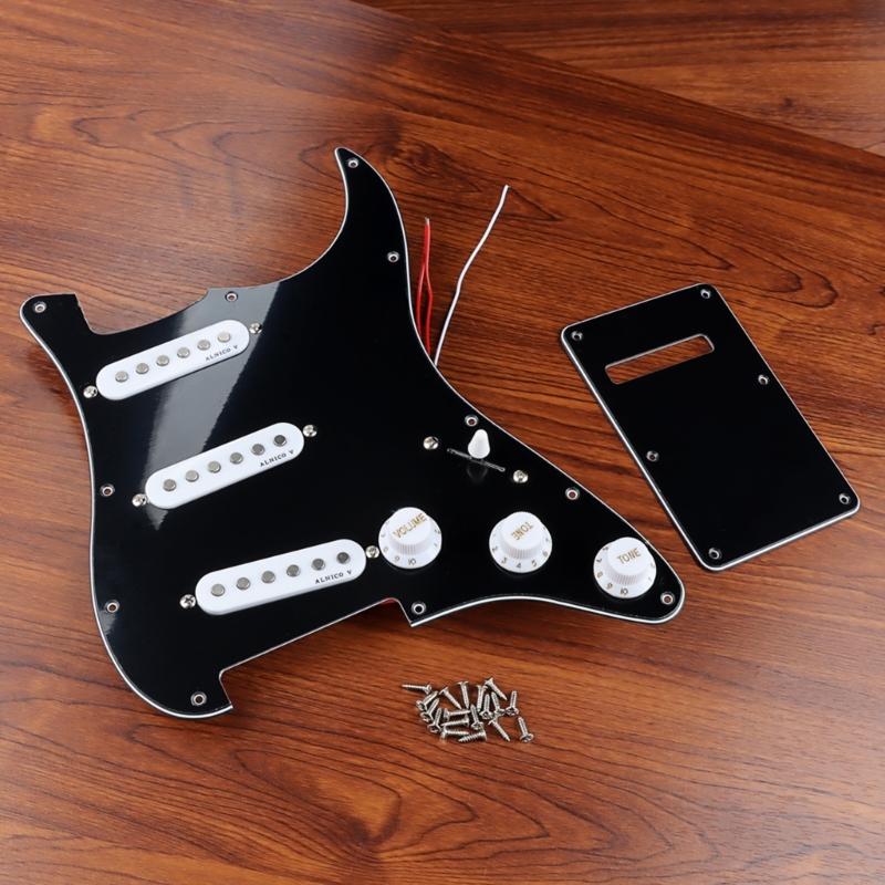 Prewired Pickups Set Loaded Pickguard Pickups Guitar Alnico 5 Pickups SSS Single Coil Pickups Cover Set Loaded Humbucker