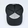 Unisex Custom 5-Panel Herringbone Laser Perforated Baseball Hat Adjustable Performance Solid Black Waterproof Sporty Image