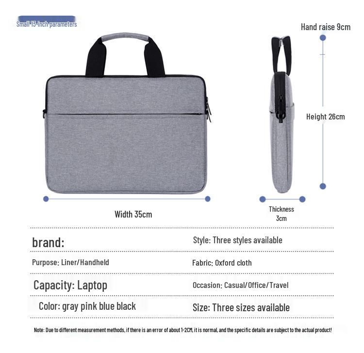 Fashionable Solid Color Laptop and iPad Handbag for Business Meetings