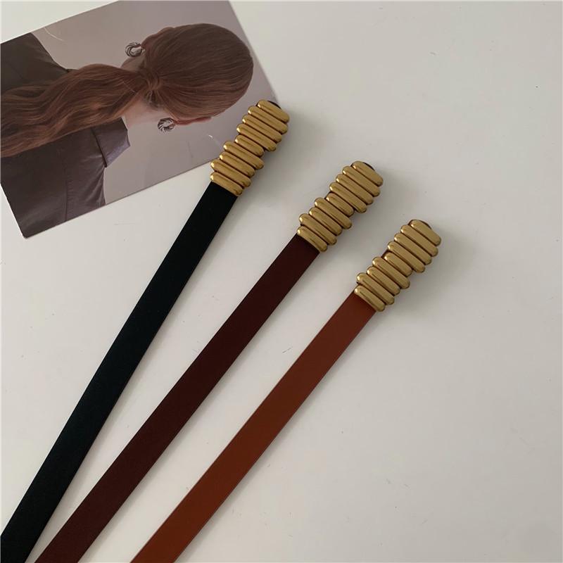 Retro Fashion Black Leather Belt for Women - Versatile Summer European and American Style, Perfect for Shirts and Coats