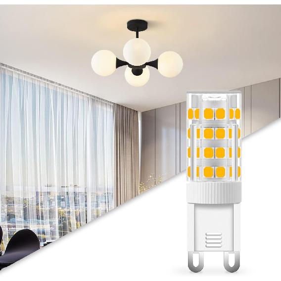 KCO Lighting G9 LED Light Bulb 3000K Warm White Non Dimmable G9 Light Bulb 7W Chandelier G9 LED Light Bulbs Bi Pin Base 360°Beam Angle (6-Pack)
