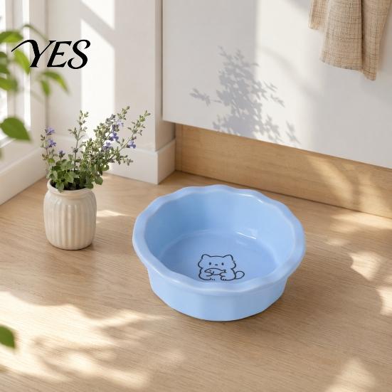 Comfortable Cat Feeding Bowl Ceramic Bowl, Round Food Easy To Clean, Durable Pet Feeder Non-Slip Weighted for Cats And Small Dogs Black Chin