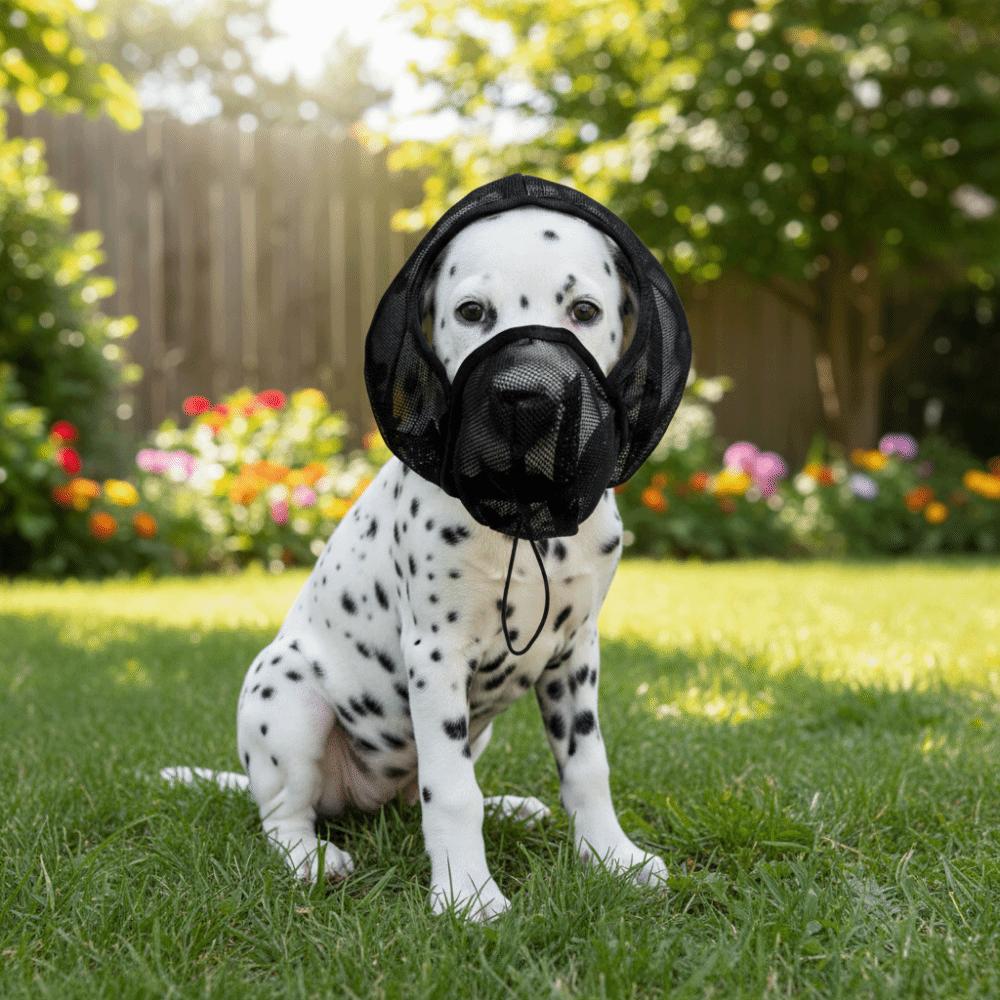 Mesh Pet Protective Veil Adjustable Fit Pet Facial Protection Mask  Prevent Facial Injuries