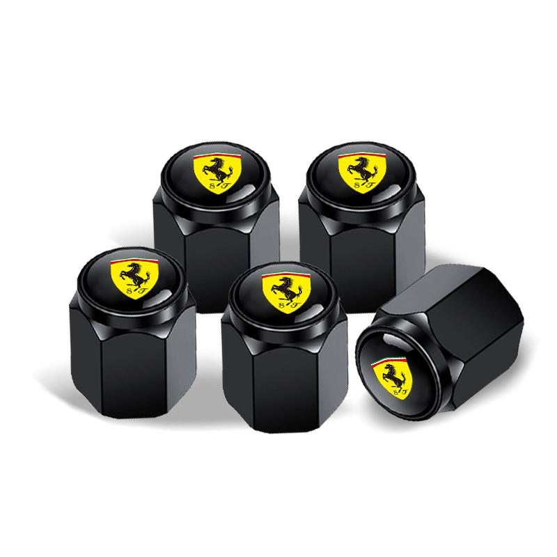 Alloy Car Tire Wheel Valve Caps Cover Metal Keychain Keyring For Ferrari F430 Stradale Roma 488 Spider SF90 LaFerrari Portofino NBA2