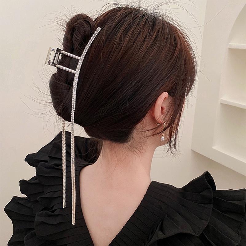 Französische Lange Quaste Hai Haarspange Strass Haarspange Haarnadel Barrett Haaraccessoires für Freundin Frauen