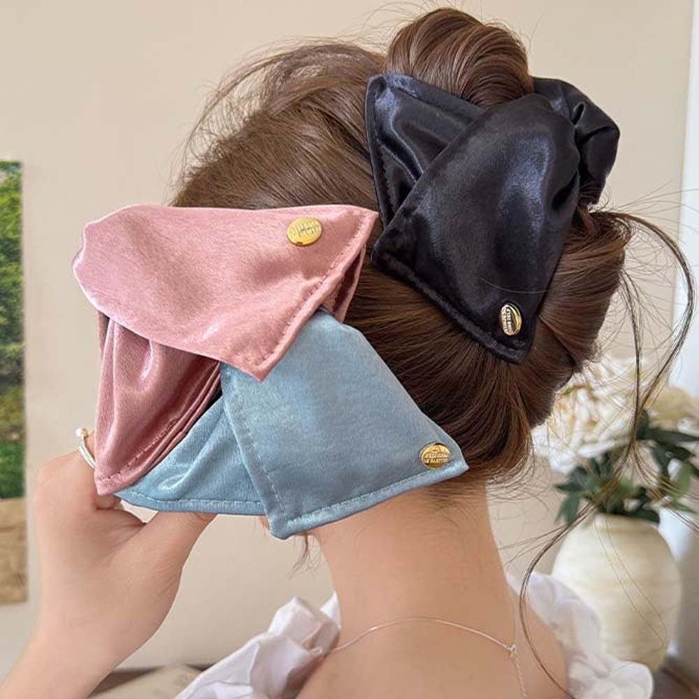 Elegant Cloth Hair Claw Plastic Women Hairgrips Versatile Satin Triangle Shark Clip Party