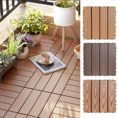 New Waterproof Outdoor Floor Hardwood Interlock Patio Deck Tiles DIY Installation Self-Paving Terrace Brick Landscaping