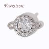 18K Gold Plated Round Charms Connector For Jewelry,Luxury Zircon Crystal Pendant Charm For Earrings Making DIY Accessories