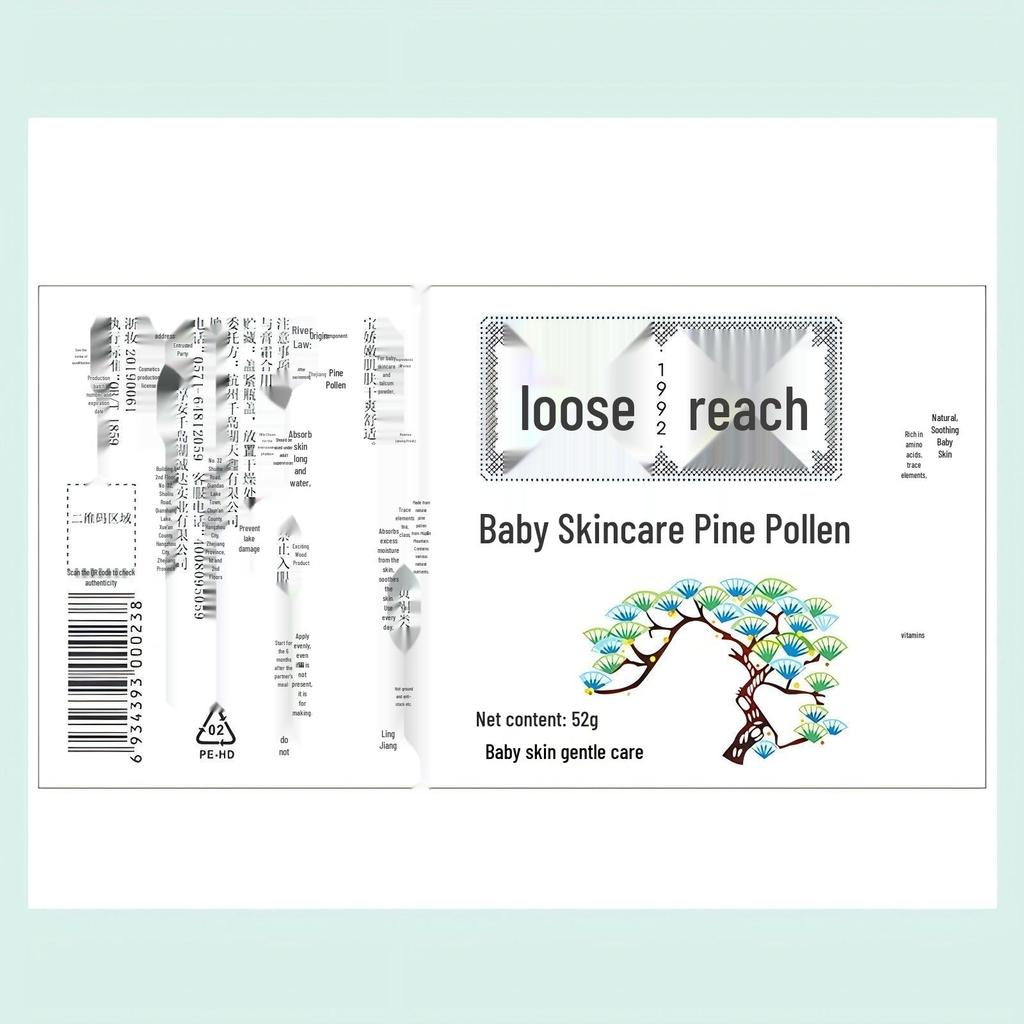 Songda Pine Pollen Prickly Heat Powder for Babies, 52g – Natural Talcum Baby Skincare, Non-Corn Starch.