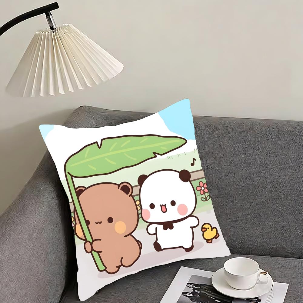 P-Panda Bubu And Dudu Cushion Cover Reversible Plush Pillow Cover – For car, sofa, bedroom, perfect as a gift.