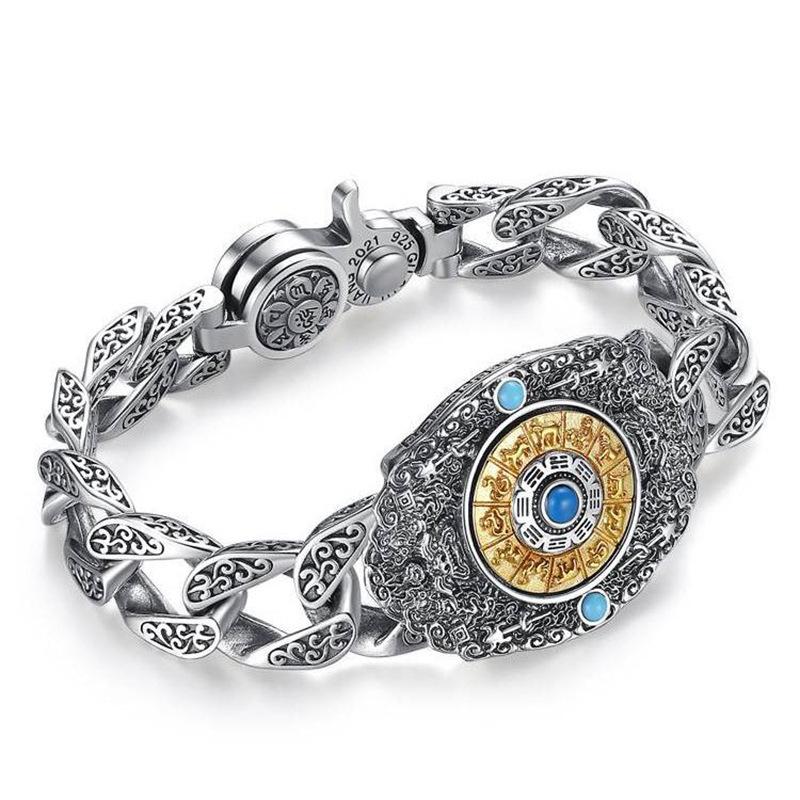 Jiugong Bagua Rotating Bracelet for Men Fashion Brand China-Chic Rotating Vintage Couple Bracelet