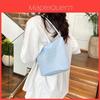 Water Bucket Bag For Women With Embroidery Nylon Casual Small Crossbody Purse For Daily Use