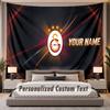 Benutzerdefinierter Namens-Text-Wandteppich Galatasaray FC Personalisierter Polyester-Wandteppich für Schlafzimmer und Zimmer