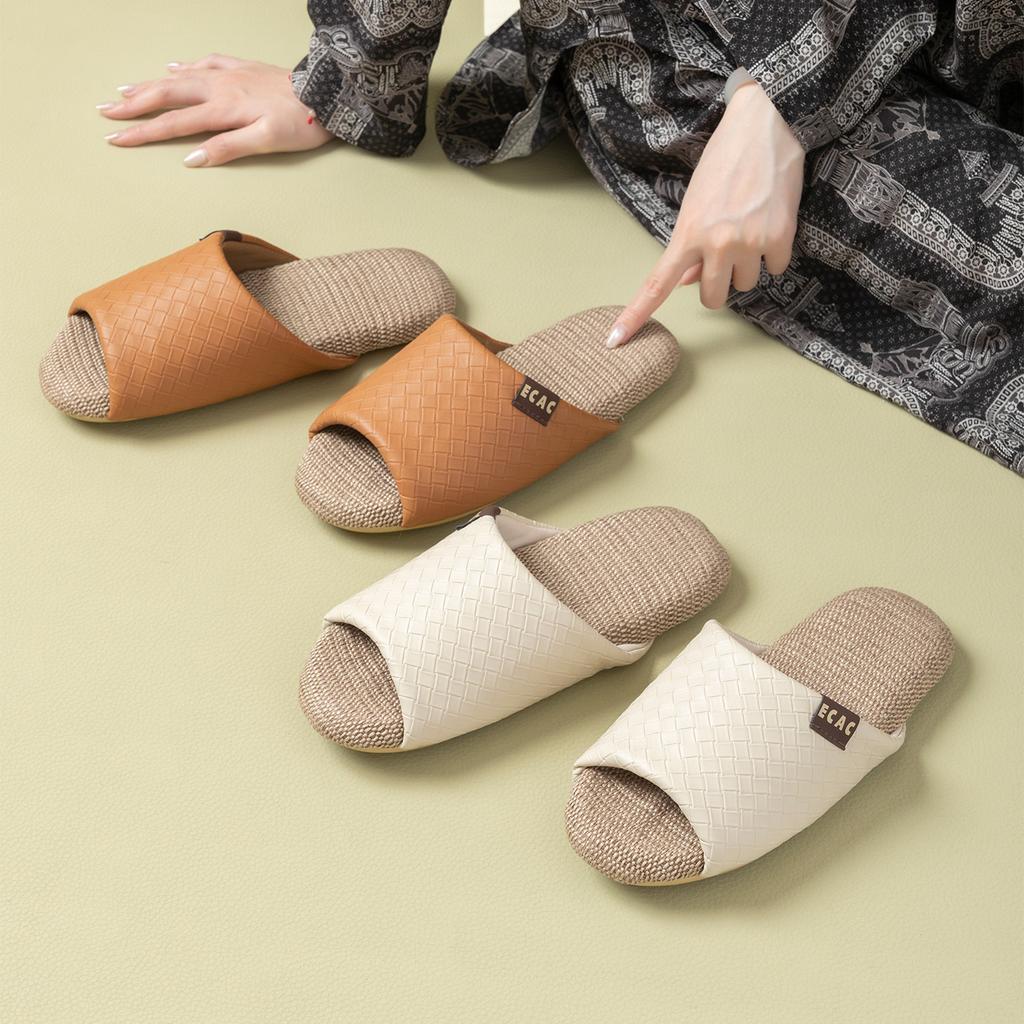 Linen Slippers Men's New Summer Indoor Home Breathable Sweat-absorbing Silent Cotton and Linen Floor Slippers Women